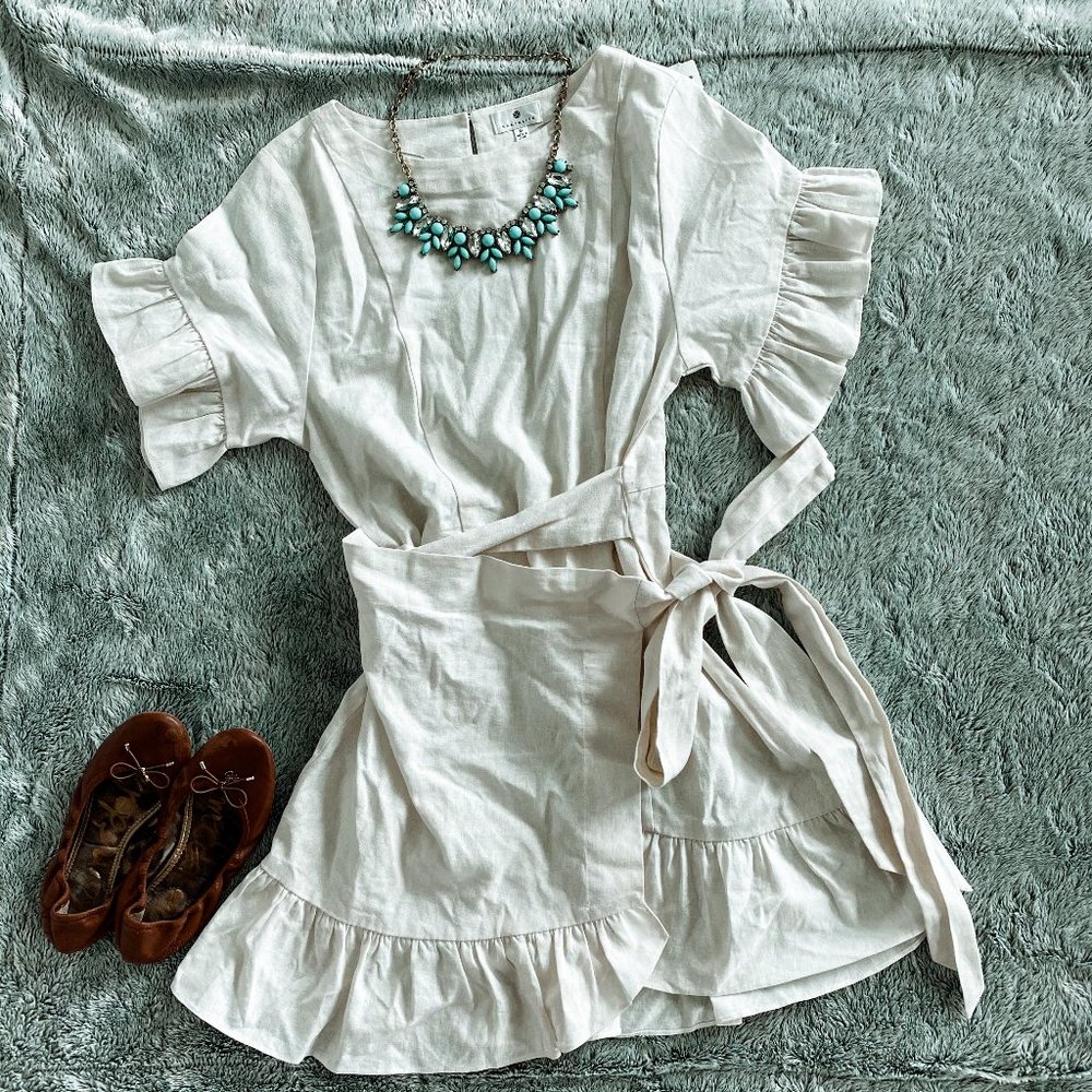 White Linen Socialite Daytime Dress